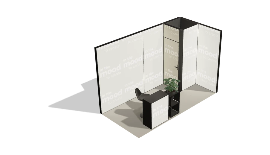 Układ z góry stoiska targowego stoisko narozne prawe 4x2 m100 led z zapleczem z1 r0 s0 l1 e0 p0 w0 m0 g0 a4 v2 o4
