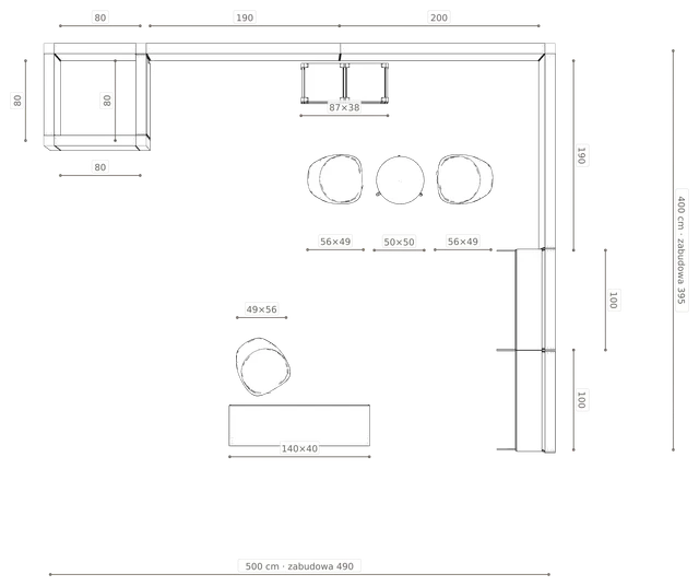 Rzut z wymiarami