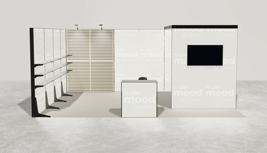 Od frontu stoiska targowego stoisko narozne lewe 6x4 m100 led pelny z0 r2 s2 l1 e1 p0 w0 m0 g0 a0
