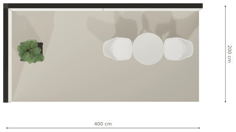 Rzut z góry stoiska stoisko narozne lewe 4x2 m100 led podstawowy z0 r0 s0 l0 e0 p0 w0 m0 g0 a4 v2 o4