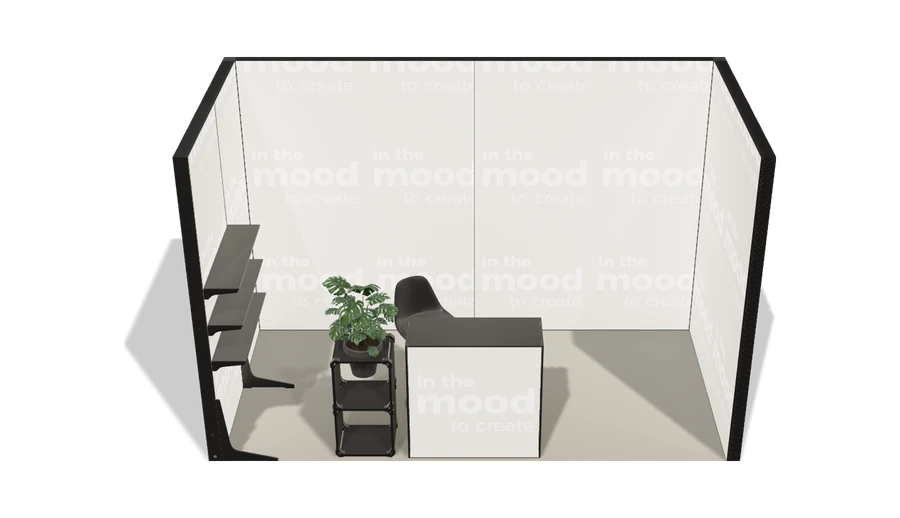 Układ z góry stoiska targowego stoisko szeregowe 4x2 m100 led ekspozycyjny z0 r1 s0 l1 e0 p0 w2 m0 g0 a4 v2 o5
