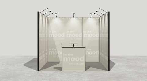 Gotowe stoisko 3 × 3 m, szeregowe, M50