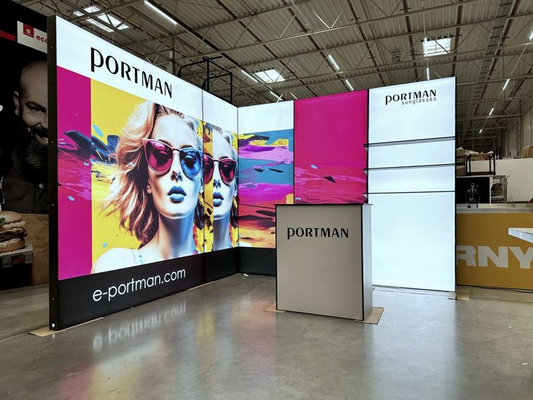 Podświetlane ściany Portman z grafiką pełnoformatową