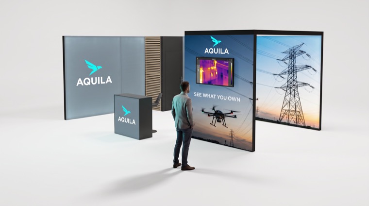 M100LED 6x4 m, narożne lewe — grafika marki AQUILA