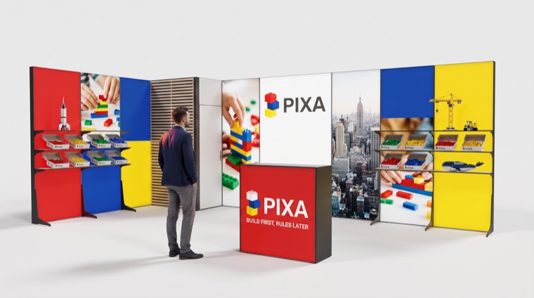 M100LED 8x4 m, narożne lewe — grafika marki PIXA